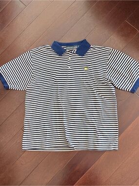 The Masters Collection Short Sleeve Polo Shirt Augusta Navy Blue Striped Mens XL